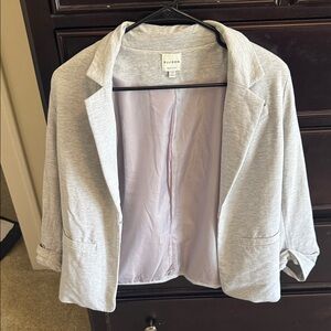 Ellison Light Gray Open-Front Blazer with Soft Lining